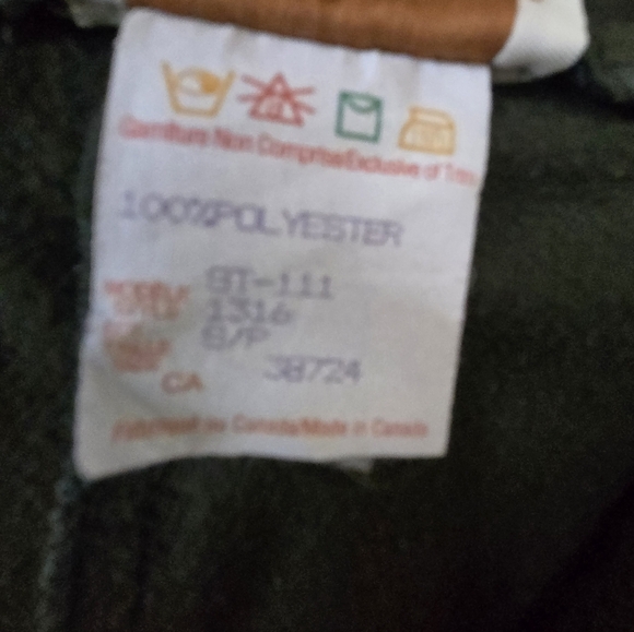 Vintage Olive Green Faux Leather Pants 80s Highrise Made In Canada Size S - Picture 7 of 7